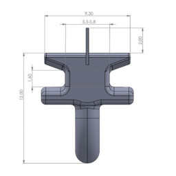 Шнур с бегунками 6 мм для шины SP25 (расстояние между бегунками 60 мм)